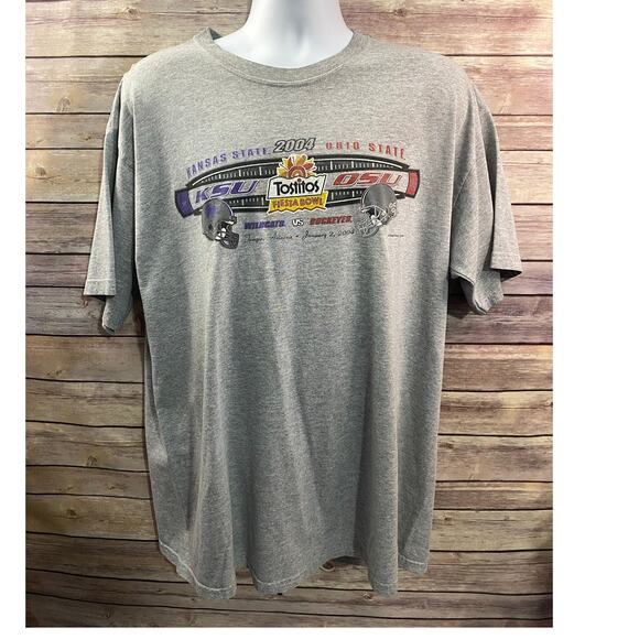 Vintage Kansas State Wildcats Ohio State Buckeyes T-Shirt XL 2004 Fiesta Bowl - Picture 1 of 10